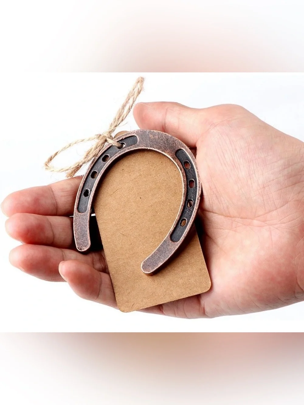 Rustic Copper Horseshoe Wedding/Party Favors with Tag and Twine